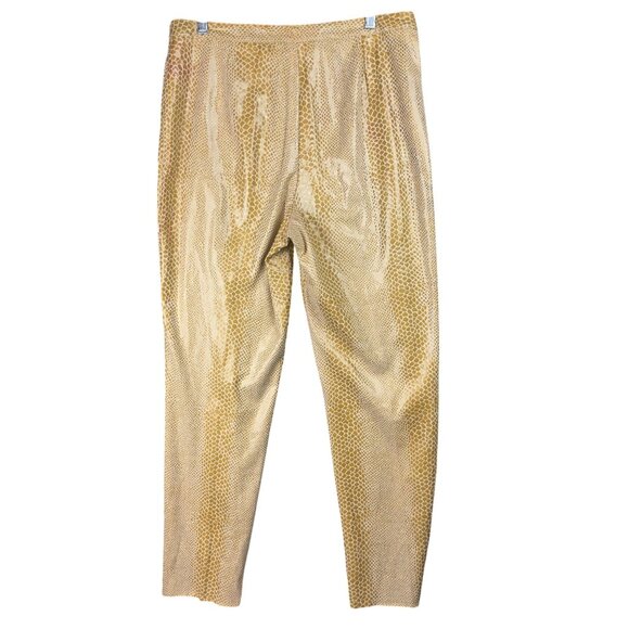 Vtg Savvy By DT Studio Pants Womens Size 12 Gold Snake Skin Design Polyester - Picture 2 of 10